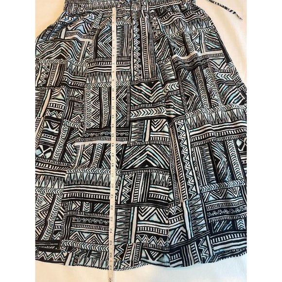 Style & Co Women Geometric A Line Skirt Drawstring Waist Black White Size Small - Picture 4 of 5
